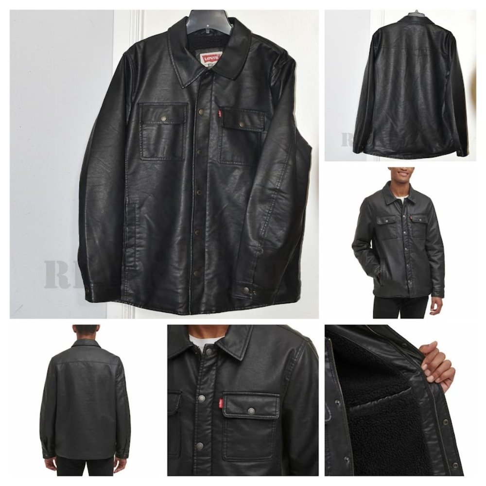 Men's Faux Leather Jacket - Black‎ Levi's
